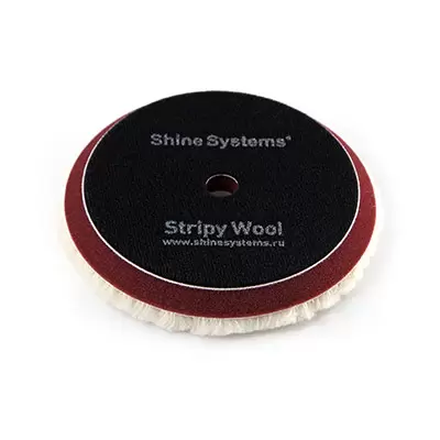 SS542 Shine Systems Stripy Wool Pad полировальный круг из стриженого меха, 130мм