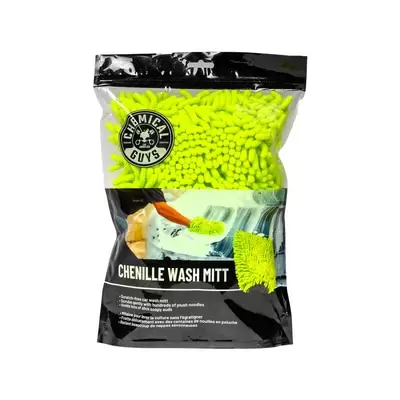 Chemical Guys Chenille Premium Wash Mitt микрофибровая варежка с длинным ворсом, зеленая