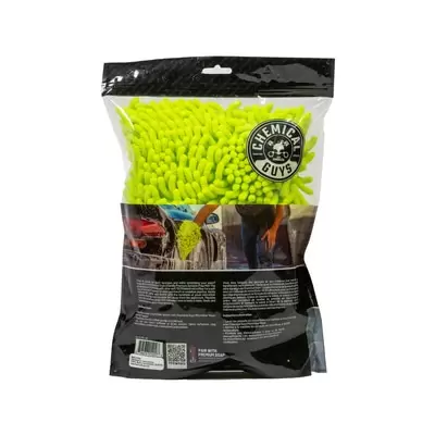 Chemical Guys Chenille Premium Wash Mitt микрофибровая варежка с длинным ворсом, зеленая