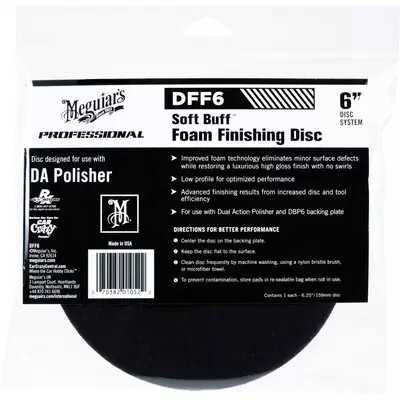 DFF6 Meguiar's полировальник финишный поролоновый черный, 159мм