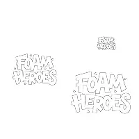 FHA049 Foam Heroes стикеры логотип Foam Heroes переводные, белые (3шт)