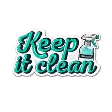 1CMSt6 Keep it clean стикер водостойкий матовый, 9.5x5.2см