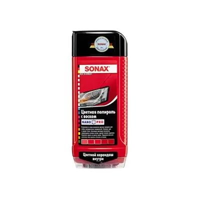 296400 SONAX Цветной полироль с воском + карандаш (красный), 500мл	