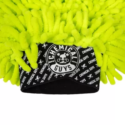 Chemical Guys Chenille Premium Wash Mitt микрофибровая варежка с длинным ворсом, зеленая