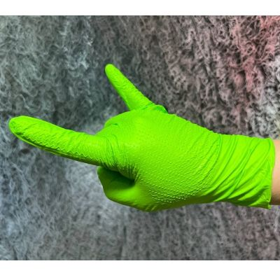 A1 FROGLEGS NITRIL GLOVES нитриловые перчатки, цвет зеленый M, 100шт